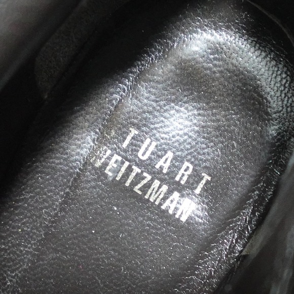 Stuart‎ Weitzman Ankle Boots Women 7M Brown Leather Wedge Heel Zip Back Bootie - Picture 9 of 11